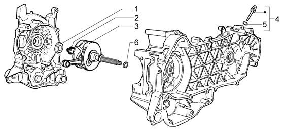 Motor Kurbelwelle - Vespa GT 125ccm 4T LC 2004- ZAPM3110000001001