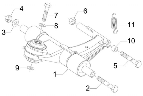 Radaufhängung Schwingarm - Vespa Sprint 50ccm 4T 3V AC 2017- ZAPCA0201