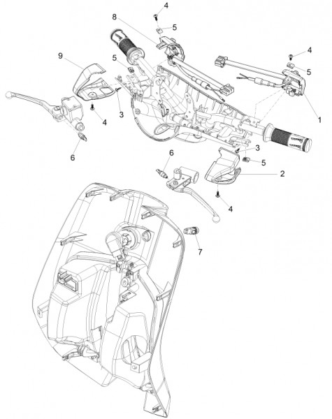 Elektrische Anlage Schalter - Vespa Sprint 150ccm 4T 3V AC 2017- ZAPMA1400