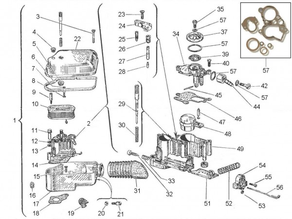 Motor Vergaser - Vespa Vespa 150 150ccm 2T AC 1961-1962 VBB1T
