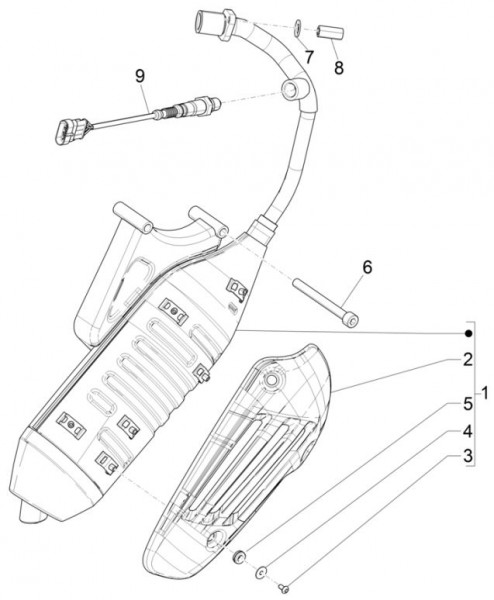 Motor Auspuff - Vespa Sprint 50ccm 4T 3V AC 2017- ZAPCA0101