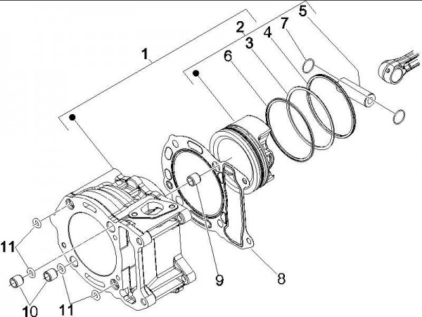 Motor Zylinder - Vespa GT 250ccm 4T LC 2006- ZAPM45102