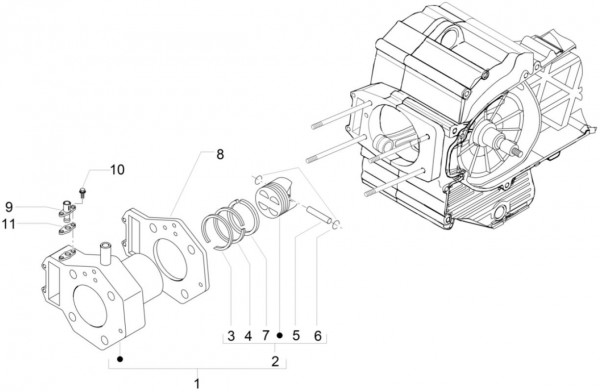 Motor Zylinder - Piaggio MP 3 500ccm 4T LC 2015- ZAPM86100