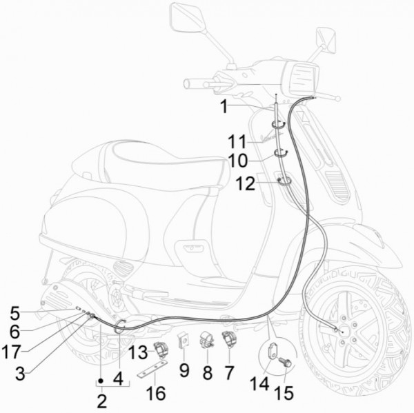 Bowdenzüge Bowdenzüge - Vespa S 50ccm 4T 2V AC 2010- ZAPC38901