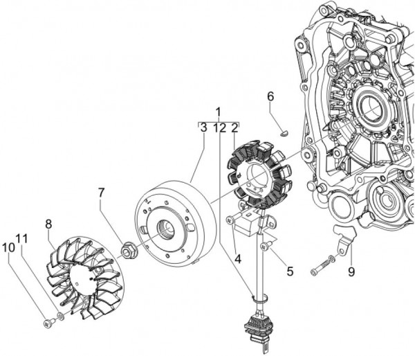 Motor Lichtmaschine - Vespa S 50ccm 2T AC 2007- ZAPC38402