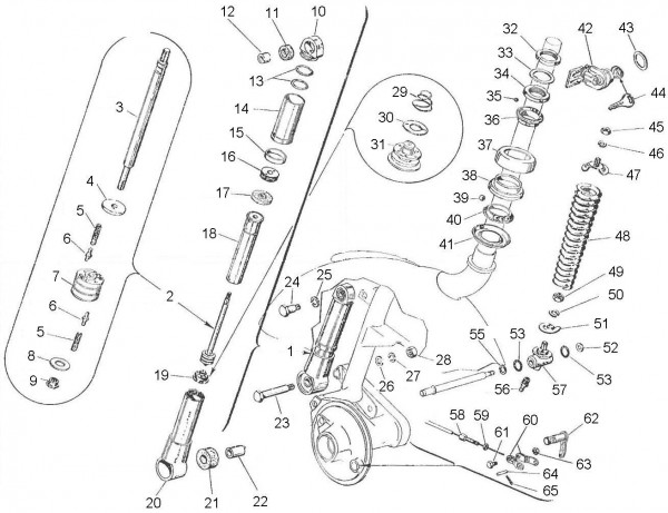Radaufhängung Stoßdämpfer vorn - Vespa Vespa 150 150ccm 2T AC 1961-1962 VBB1T