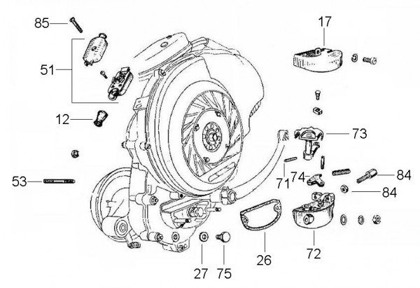 Motor Schaltraste - Vespa Vespa 125 125ccm 2T AC 1961-1962 VNB3T