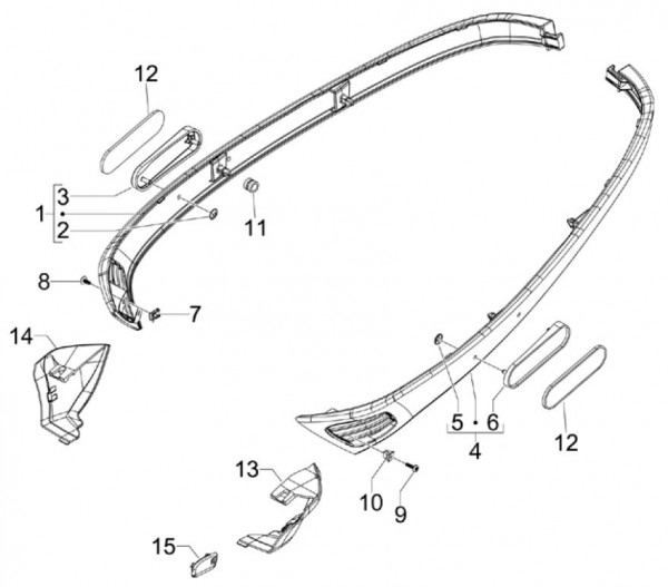 Fahrgestell Seitenverkleidungen - Vespa S 50ccm 2T AC 2007- ZAPC38402
