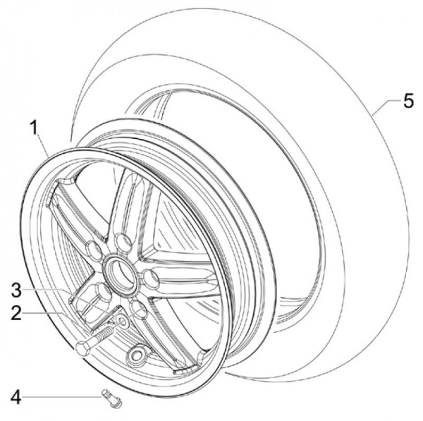 Radaufhängung Vorderrad - Vespa S 50ccm 2T AC 2007- ZAPC38402