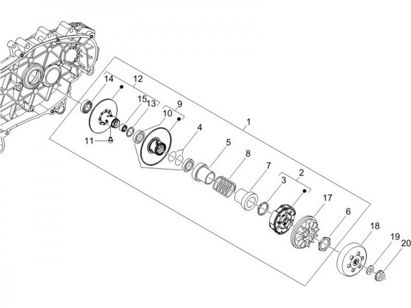 Motor getriebene Riemenscheiben - Vespa GT 125ccm 4T LC 2006- ZAPM31100