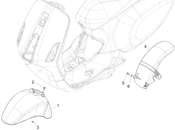 Fahrgestell Kotflügel - Vespa Sprint 150ccm 4T 3V AC 2017- ZAPMA1400