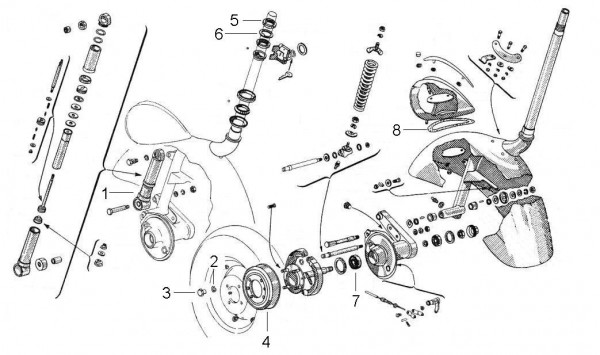 Fahrgestell Kotflügel - Vespa Vespa 125 125ccm 2T AC 1956-1957 VN2T