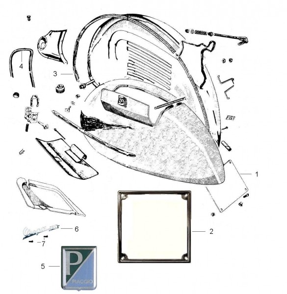 Fahrgestell Seitenverkleidungen - Vespa Vespa 150 150ccm 2T AC 1959-1960 VBA1T