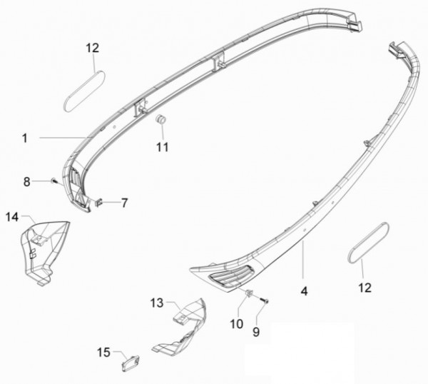 Fahrgestell Seitenverkleidungen - Vespa S 50ccm 4T 2V AC 2011- ZAPC38901