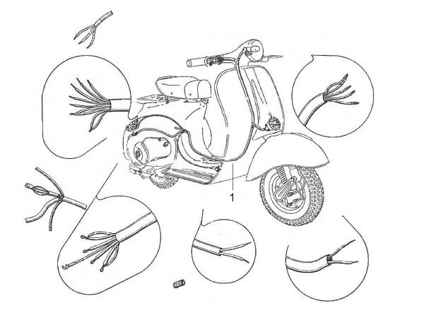 Elektrische Anlage Kabelbaum - Vespa Vespa 125 125ccm 2T AC 1961-1962 VNB3T