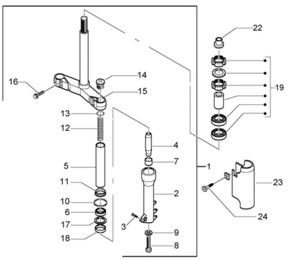 Radaufhängung Vorderradgabel - Piaggio Beverly 500ccm 4T LC 2003- ZAPM34100