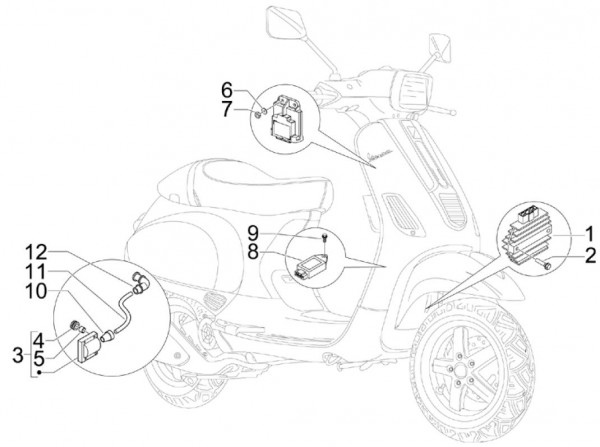 Elektrische Anlage Regler - Vespa S 50ccm 2T AC 2007- ZAPC38402