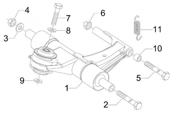 Radaufhängung Schwingarm - Vespa Sprint 50ccm 4T 3V AC 2017- ZAPCA0101
