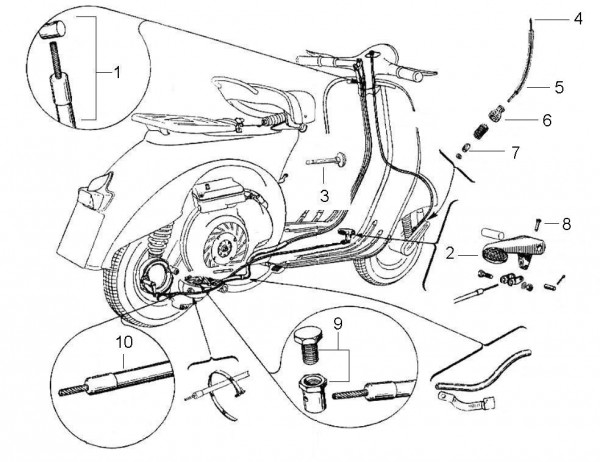 Bowdenzüge Bowdenzüge - Vespa Vespa 125 125ccm 2T AC 1961-1962 VNB3T