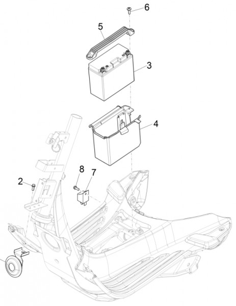 Elektrische Anlage Batterie - Vespa Sprint 150ccm 4T 3V AC 2017- ZAPMA1400