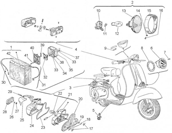 Elektrische Anlage Scheinwerfer - Vespa Vespa 150 150ccm 2T AC 1961-1962 VBB1T