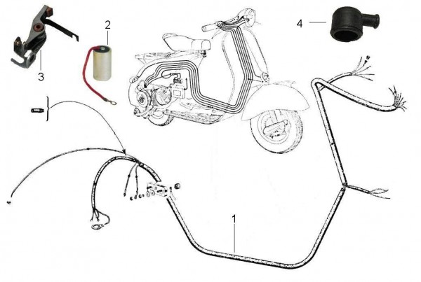 Elektrische Anlage Kabelbaum - Vespa Vespa 125 U 125ccm 2T AC - VU1T