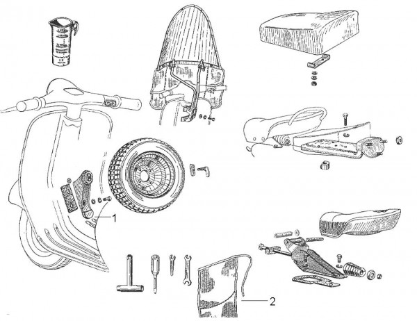 Fahrgestell Ersatzrad - Vespa Vespa 125 125ccm 2T AC 1960- VNS2T
