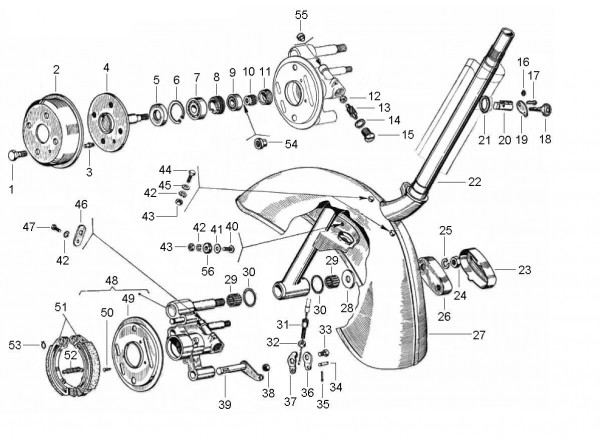 Radaufhängung Steuerrohr - Vespa Vespa 50 50ccm 2T AC 1963- V5A1T
