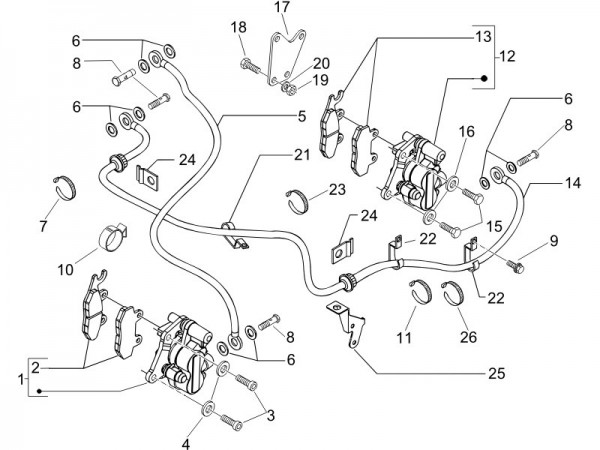 Bowdenzüge Bremsanlage - Piaggio Beverly 250ccm 4T LC 2006- ZAPM28800