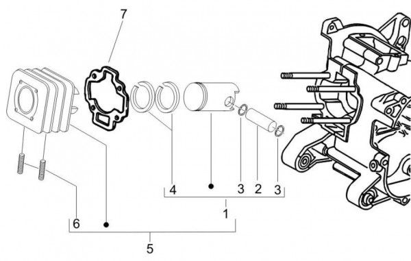 Motor Zylinder - Vespa S 50ccm 2T AC 2007- ZAPC38402