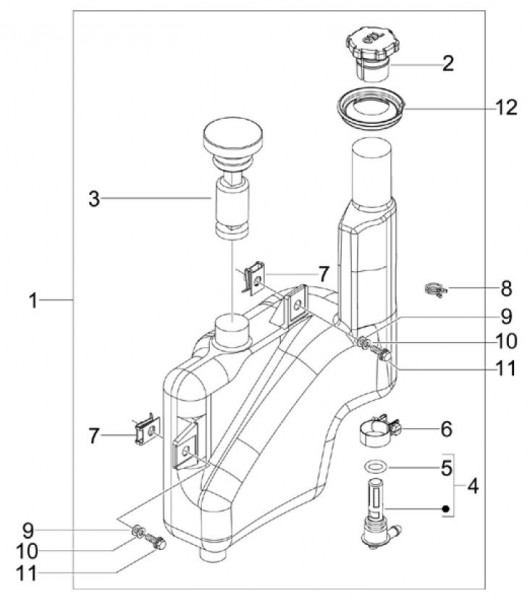 Fahrgestell Öltank - Vespa S 50ccm 2T AC 2007- ZAPC38402