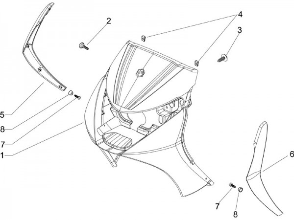 Fahrgestell Frontschild - Piaggio Beverly 250ccm 4T LC 2006- ZAPM28800