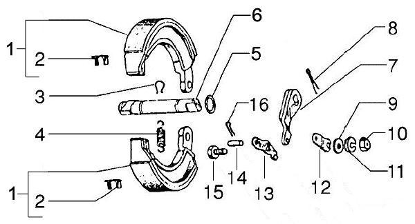 Motor Bremsbacken hinten - Vespa PX 125ccm 2T AC 2011-2012 ZAPM74100