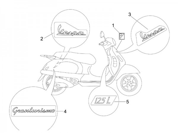 Fahrgestell Dekore - Vespa GT 125ccm 4T LC 2006- ZAPM31100