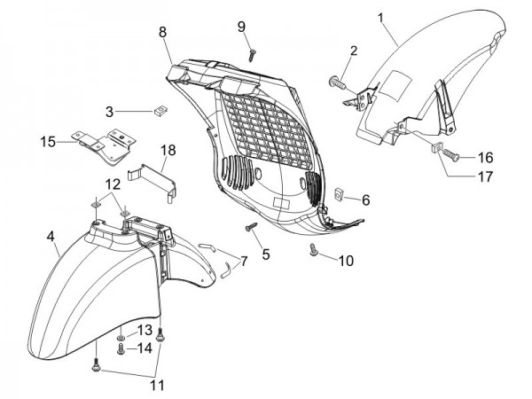 Fahrgestell Kotflügel - Piaggio Beverly 250ccm 4T LC 2006- ZAPM28800