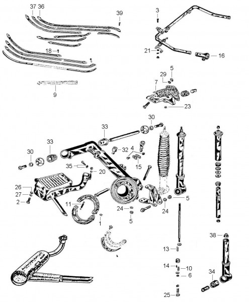 Fahrgestell Hauptständer - Vespa GS 150ccm 2T AC 1957- VS3T
