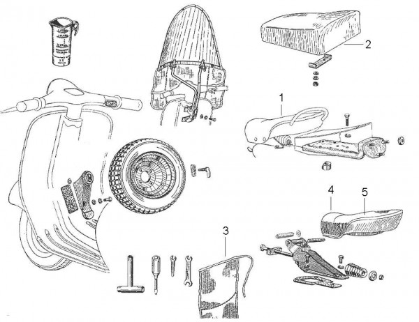 Fahrgestell Ersatzrad - Vespa Vespa 125 125ccm 2T AC 1961-1962 VNB3T