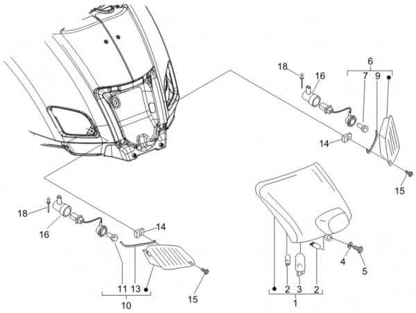 Elektrische Anlage Rücklicht - Vespa GT 250ccm 4T LC 2006- ZAPM45102