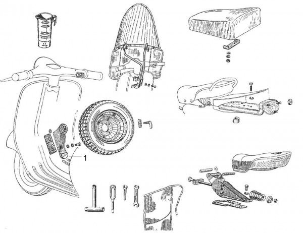 Fahrgestell Ersatzrad - Vespa Vespa 125 125ccm 2T AC 1963- VNS4T