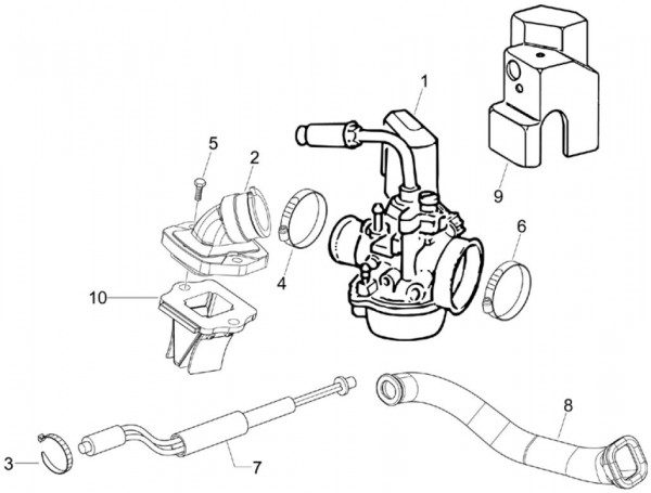 Motor Vergaser - Vespa S 50ccm 2T AC 2010- ZAPC38103