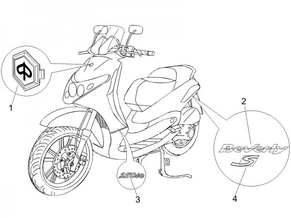 Fahrgestell Dekore - Piaggio Beverly 250ccm 4T LC 2006- ZAPM28800