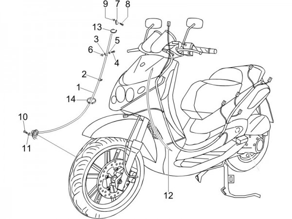 Bowdenzüge Bowdenzüge - Piaggio Beverly 125ccm 4T LC 2007- ZAPM28900
