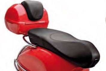 Original Echtleder Rückenpolster für Vespa Primavera / Sprint / Elettrica - Schwarz