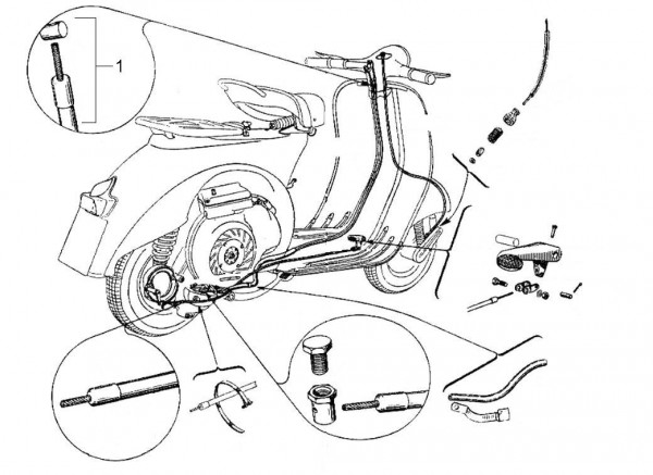 Bowdenzüge Bowdenzüge - Vespa Vespa 125 125ccm 2T AC 1960- VNS2T