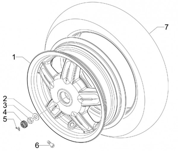 Radaufhängung Hinterrad - Vespa S 50ccm 2T AC 2007- ZAPC38402