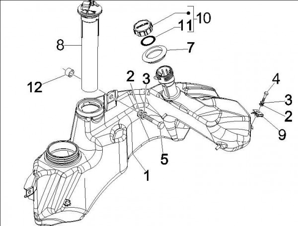 Fahrgestell Benzintank - Vespa GT 250ccm 4T LC 2006- ZAPM45102