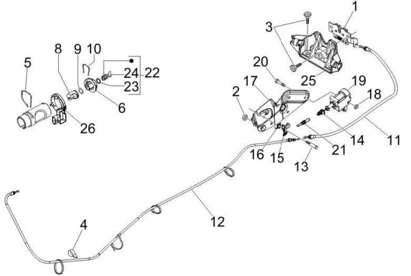 Elektrische Anlage Schloßsatz - Vespa GT 250ccm 4T LC 2006- ZAPM45102