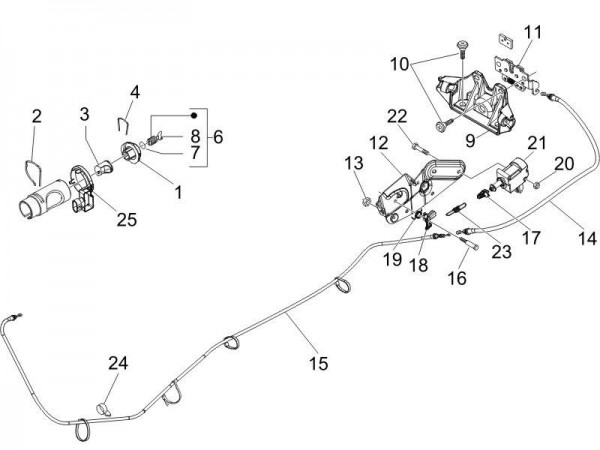 Elektrische Anlage Schloßsatz - Vespa GT 125ccm 4T LC 2006- ZAPM31100