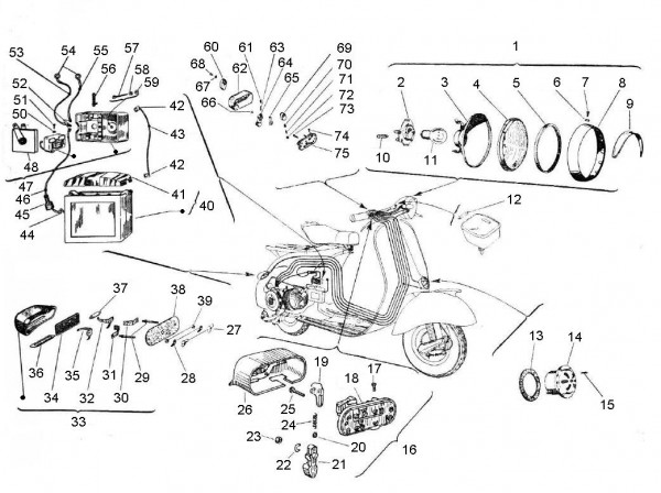 Elektrische Anlage elektrische Anlage - Vespa Vespa 150 150ccm 2T AC 1957-1958 VB1T