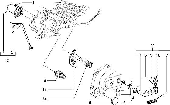 Motor Anlasser - Piaggio TPH 50ccm 2T AC 1996- TEC 1 T 00001001